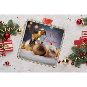 Hummingbird Christmas Card Metal Ornament Aus Metall