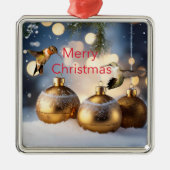 Hummingbird Christmas Card Ornament Aus Metall (Vorne)