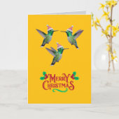 Hummingbird Christmas Karte (Gelbe Blume)