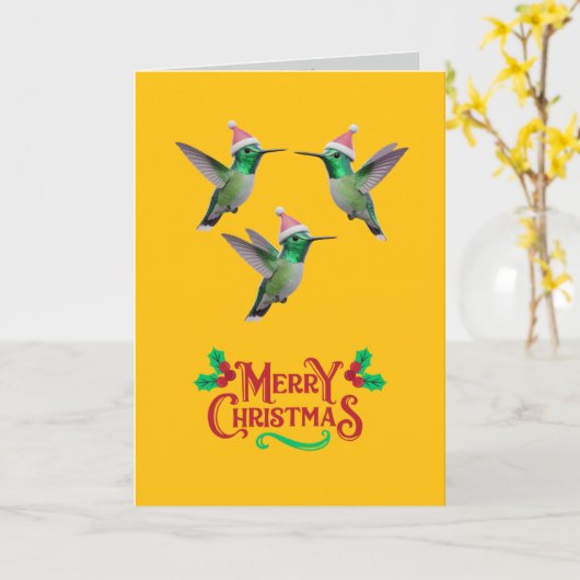 Hummingbird Christmas Karte (Gelbe Blume)