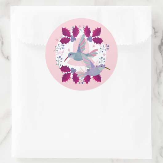 Hummingbird Christmas Runder Aufkleber (Tasche)