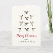 Hummingbird Christmas Tree Karte (Vorderseite)