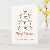 Hummingbird Christmas Tree Karte (Gelbe Blume)