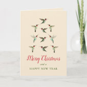 Hummingbird Christmas Tree Karte (Vorderseite)