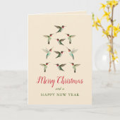 Hummingbird Christmas Tree Karte (Gelbe Blume)