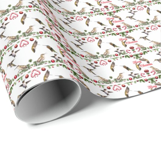 Hummingbird Christmas Wrapping Paper Geschenkpapier (Rolleneckpunkt)