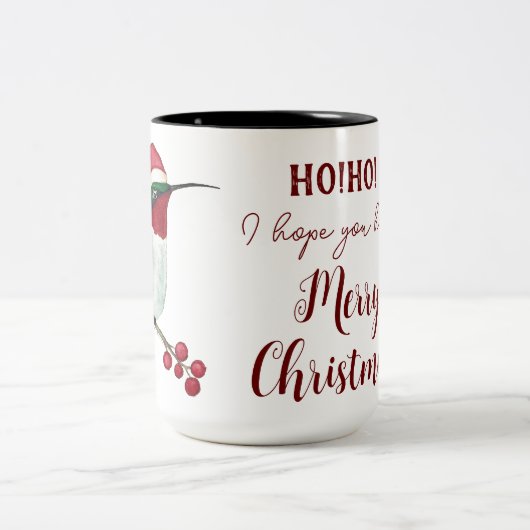 Hummingbird Christmas Zweifarbige Tasse (Mittel)
