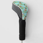 Hummingbird Colibri Green Leaf Spring Golf Headcover (angewinkelt)