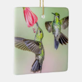 Hummingbird Couple Flying Together Name Keramikornament (Rechts)