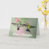 Hummingbird Couple Jubiläum Personalisiert Karte (Gelbe Blume)