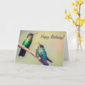 Hummingbird Couple spricht glücklich zum Geburtsta Karte (Gelbe Blume)