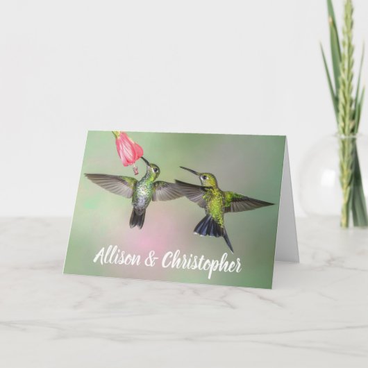 Hummingbird Couple Valentine's Day Personalisiert Feiertagskarte (Vorderseite)
