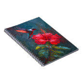 Hummingbird Crimson Hibiskus Notebook Notizblock (Rechte Seite)