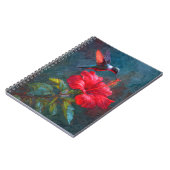 Hummingbird Crimson Hibiskus Notebook Notizblock (Linke Seite)