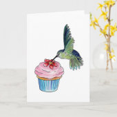 Hummingbird Cupcake Liebe Karte (Gelbe Blume)