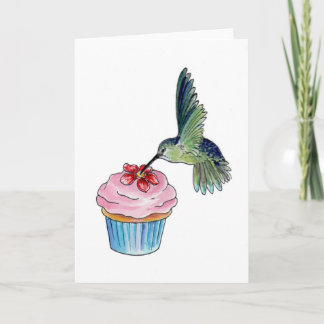 Hummingbird Cupcake Liebe Karte