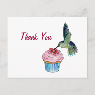 Hummingbird Cupcake Liebe Postkarte