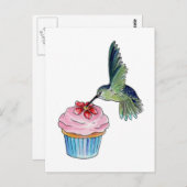 Hummingbird Cupcake Liebe Postkarte (Vorne/Hinten)
