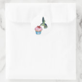 Hummingbird Cupcake Liebe Runder Aufkleber (Tasche)