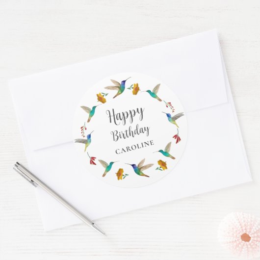 Hummingbird Custom Birthday Sticker (Umschlag)