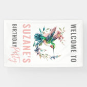 Hummingbird Custom Text Geburtstagsparty Banner (Horizontal)
