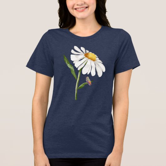 Hummingbird & Daisy Tri-Blend Shirt (Vorderseite)