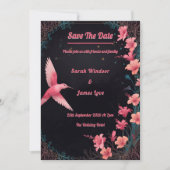 Hummingbird Dark Botanical Theme Einladung (Vorderseite)