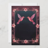 Hummingbird Dark Botanical Theme Einladung (Rückseite)