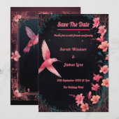 Hummingbird Dark Botanical Theme Einladung (Vorne/Hinten)