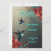 Hummingbird Dark Botanical Theme Einladung (Vorderseite)