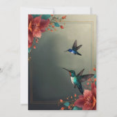 Hummingbird Dark Botanical Theme Einladung (Rückseite)