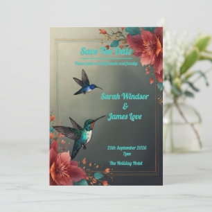 Hummingbird Dark Botanical Theme Einladung