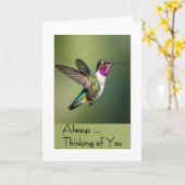 Hummingbird denken Sie an Sie - Leere im Inneren Karte (Gelbe Blume)