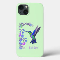 Hummingbird Design Botanische Blume Vogelliebhaber