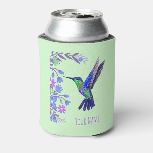 Hummingbird Design Botanische Blume Vogelliebhaber Dosenkühler (Kanne Rückseite)