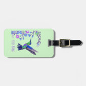 Hummingbird Design Botanische Blume Vogelliebhaber Gepäckanhänger (Vorderseite horizontal)