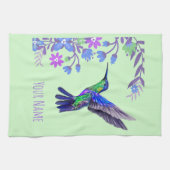 Hummingbird Design Botanische Blume Vogelliebhaber Geschirrtuch (Horizontal)