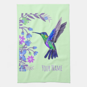 Hummingbird Design Botanische Blume Vogelliebhaber Geschirrtuch