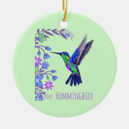 Hummingbird Design Botanische Blume Vogelliebhaber Keramik Ornament