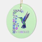 Hummingbird Design Botanische Blume Vogelliebhaber Keramik Ornament (Links)