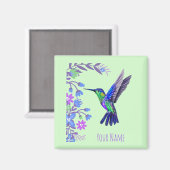 Hummingbird Design Botanische Blume Vogelliebhaber Magnet (Vorderseite/Rückseite)