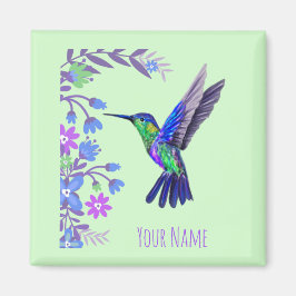 Hummingbird Design Botanische Blume Vogelliebhaber Magnet