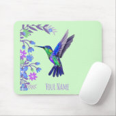 Hummingbird Design Botanische Blume Vogelliebhaber Mousepad (Mit Mouse)