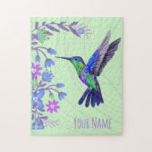Hummingbird Design Botanische Blume Vogelliebhaber Puzzle (Vertikal)