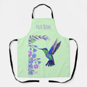Hummingbird Design Botanische Blume Vogelliebhaber Schürze (Vorderseite)