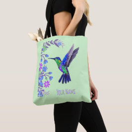 Hummingbird Design Botanische Blume Vogelliebhaber Tasche