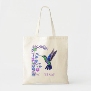 Hummingbird Design Botanische Blume Vogelliebhaber Tragetasche
