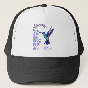 Hummingbird Design Botanische Blume Vogelliebhaber Truckerkappe