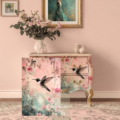 Hummingbird Dreams, ätherisch Abstrakte Blume Seidenpapier