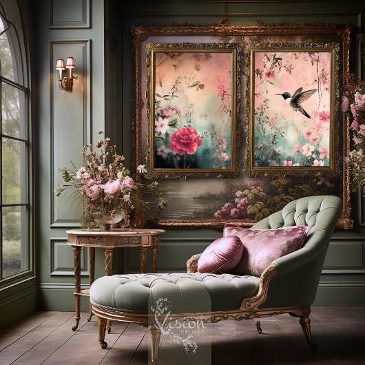 Hummingbird Dreams, ätherisch Abstrakte Blume Seidenpapier